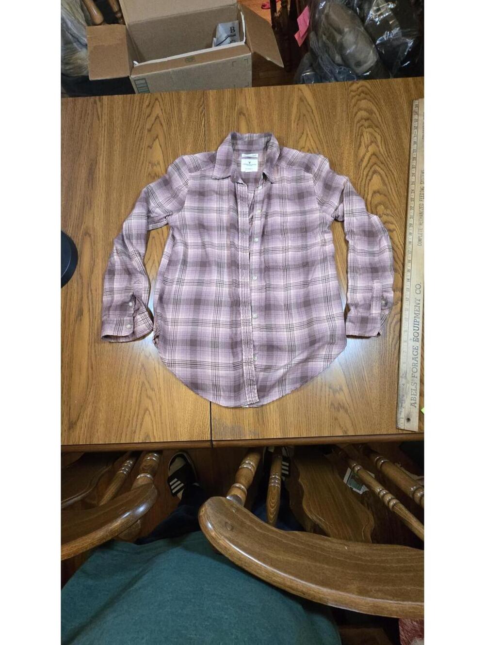 American Eagle Soft Boyfriend Fit Plaid Shirt - Size S/P